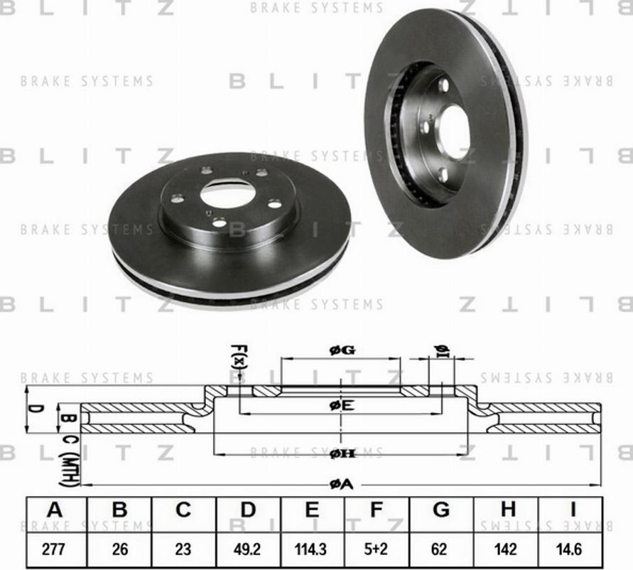 Blitz BS0346 - Brake Disc autospares.lv