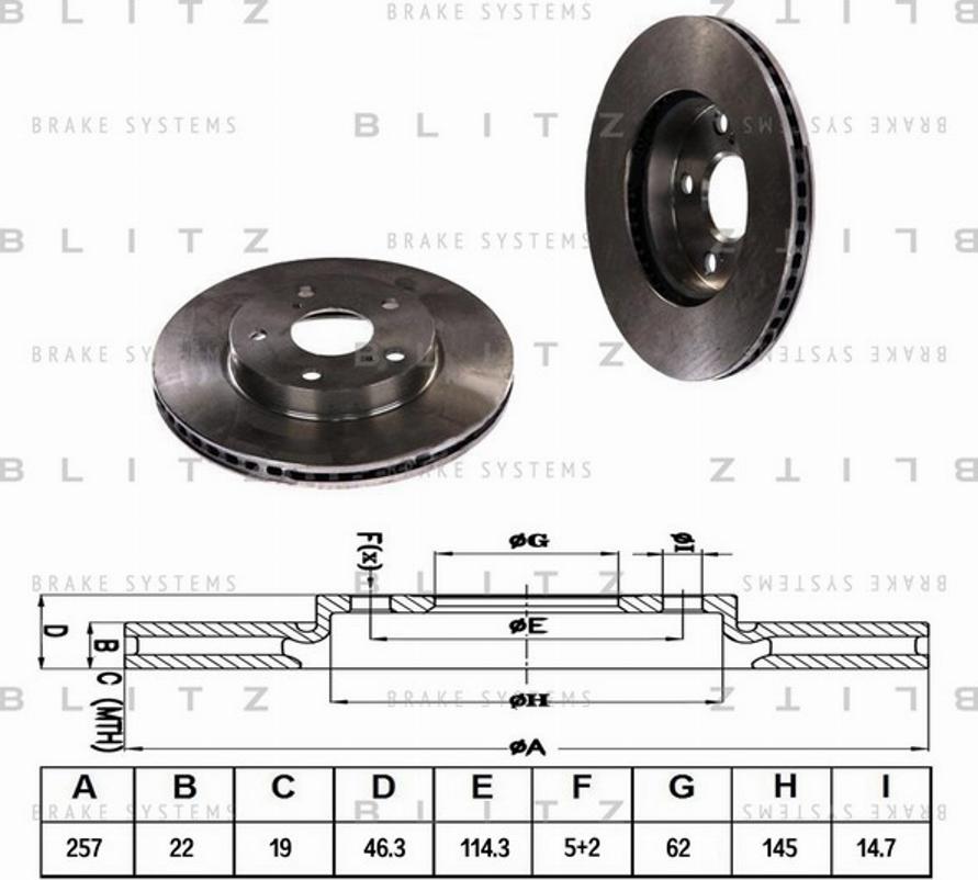 Blitz BS0362 - Brake Disc autospares.lv