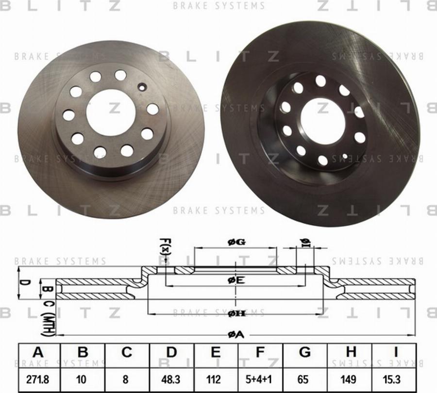 Blitz BS0318 - Brake Disc autospares.lv