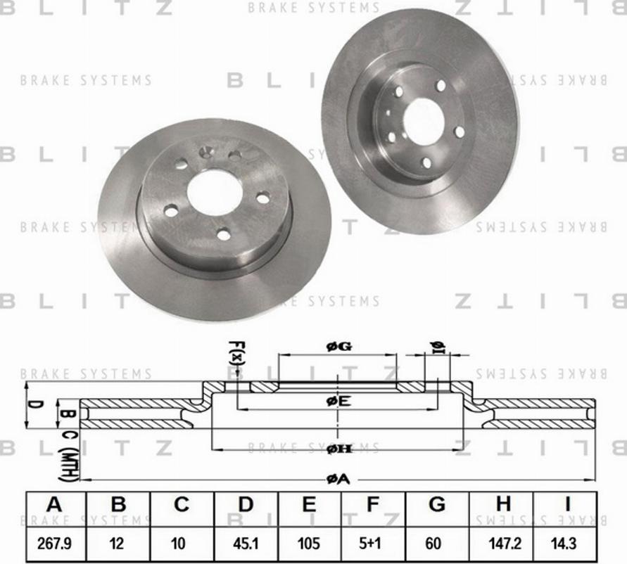 Blitz BS0312 - Brake Disc autospares.lv