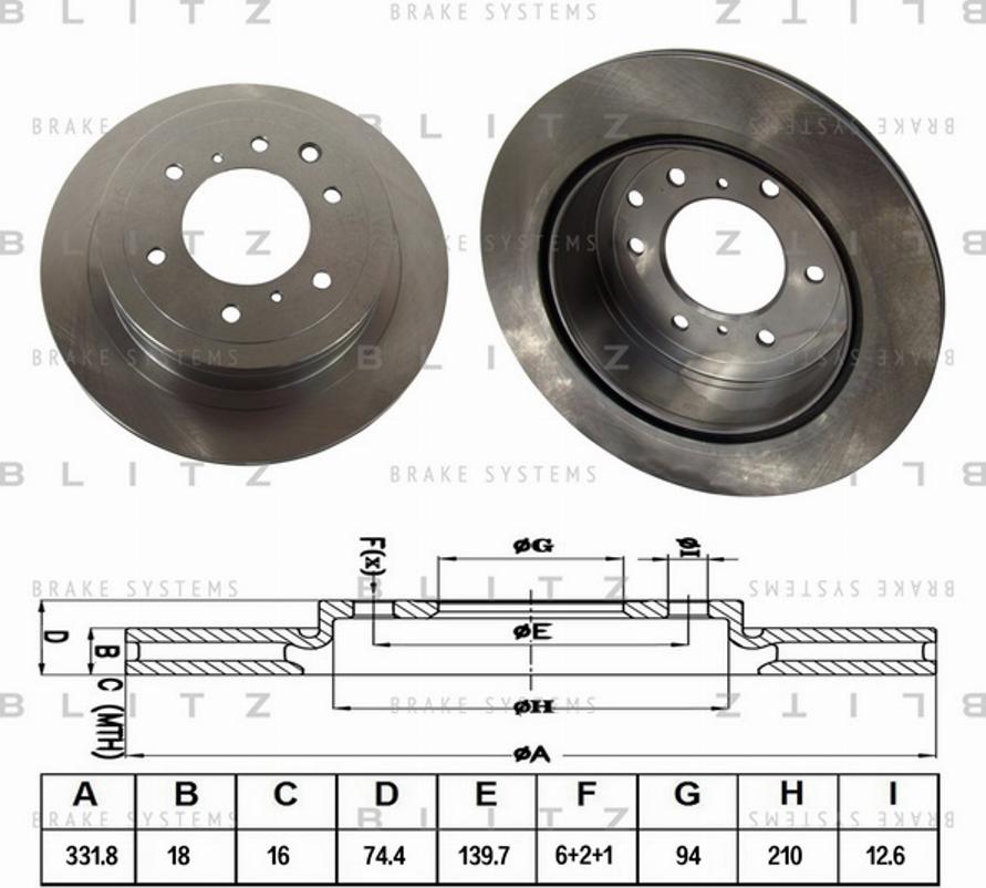 Blitz BS0381 - Brake Disc autospares.lv