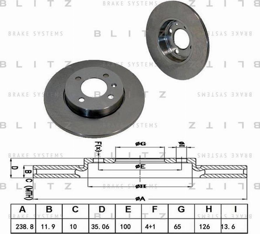 Blitz BS0335 - Brake Disc autospares.lv