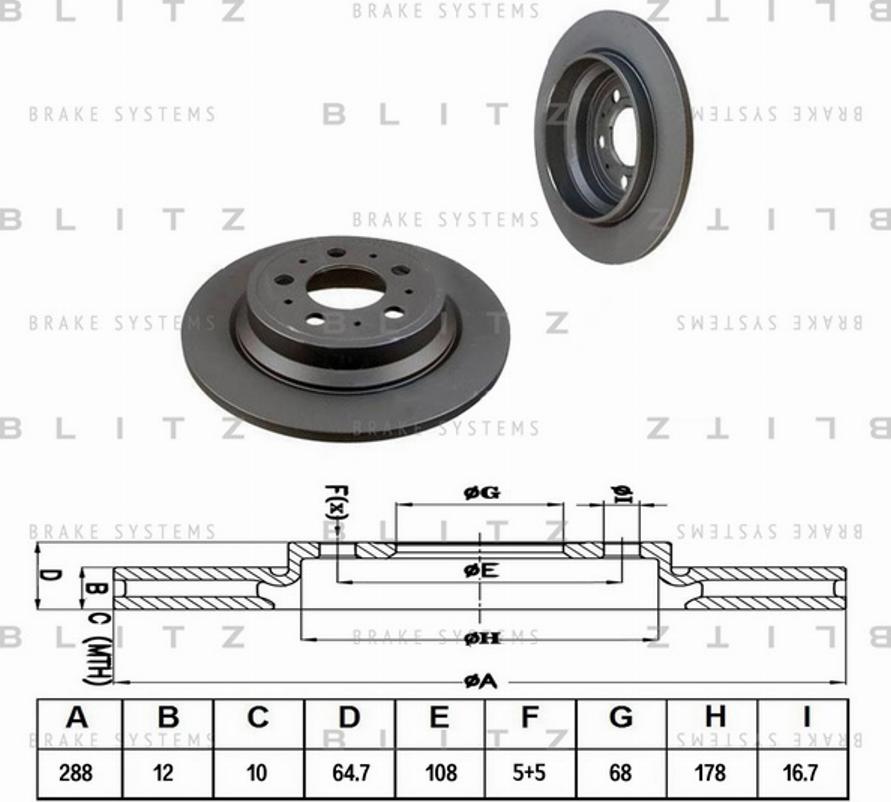 Blitz BS0337 - Brake Disc autospares.lv