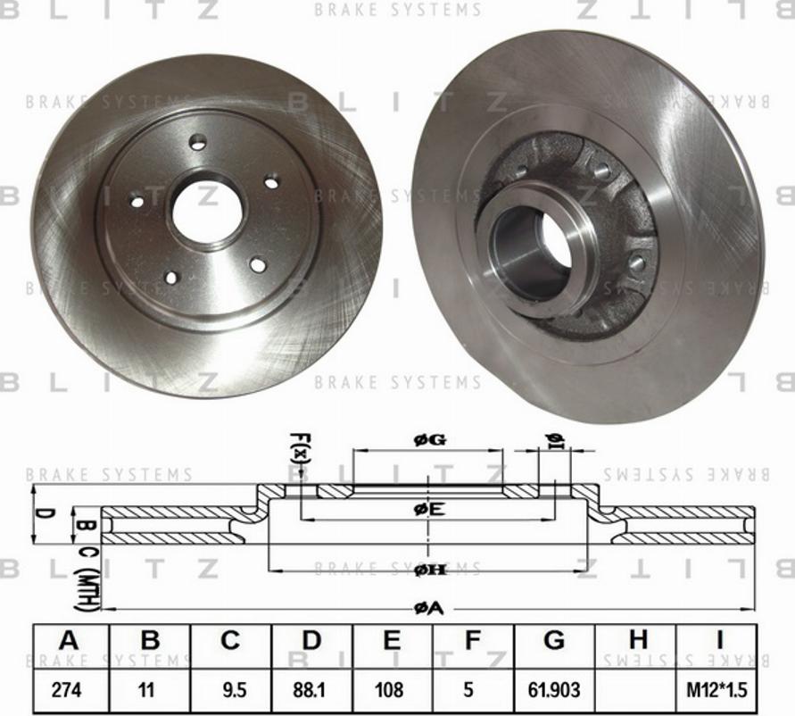 Blitz BS0321 - Brake Disc autospares.lv