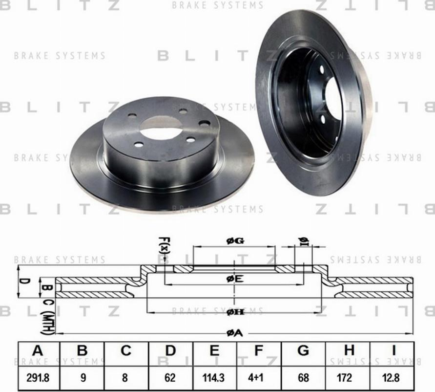 Blitz BS0327 - Brake Disc autospares.lv