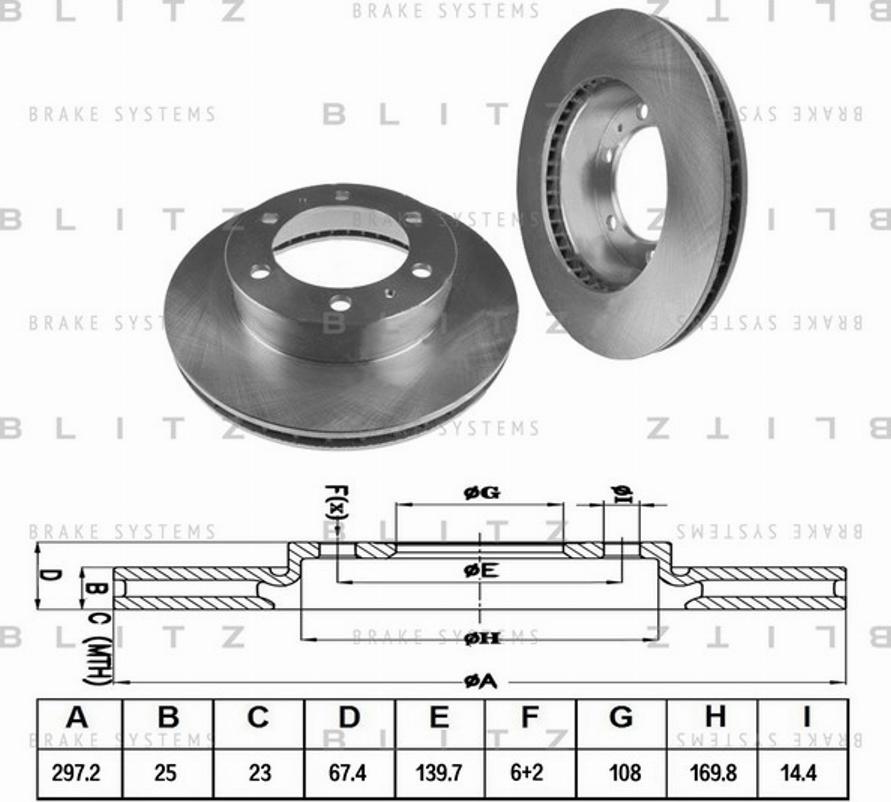 Blitz BS0376 - Brake Disc autospares.lv