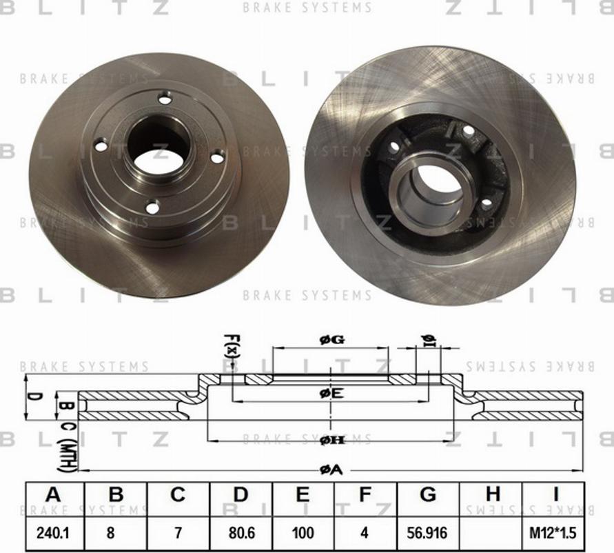 Blitz BS0371 - Brake Disc autospares.lv