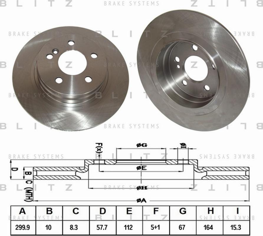 Blitz BS0373 - Brake Disc autospares.lv