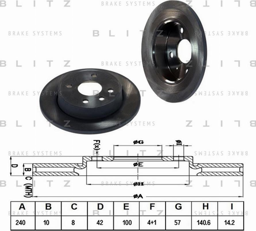 Blitz BS0372 - Brake Disc autospares.lv