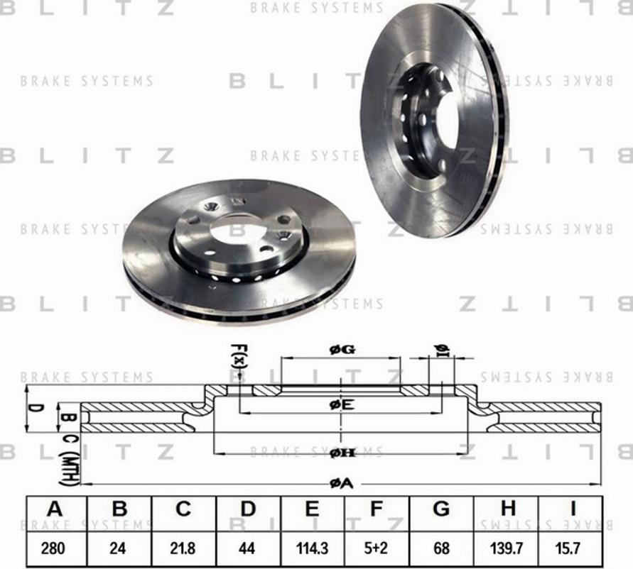 Blitz BS0296 - Brake Disc autospares.lv