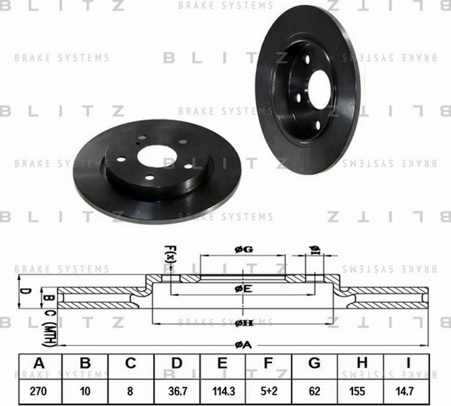 Blitz BS0291 - Brake Disc autospares.lv