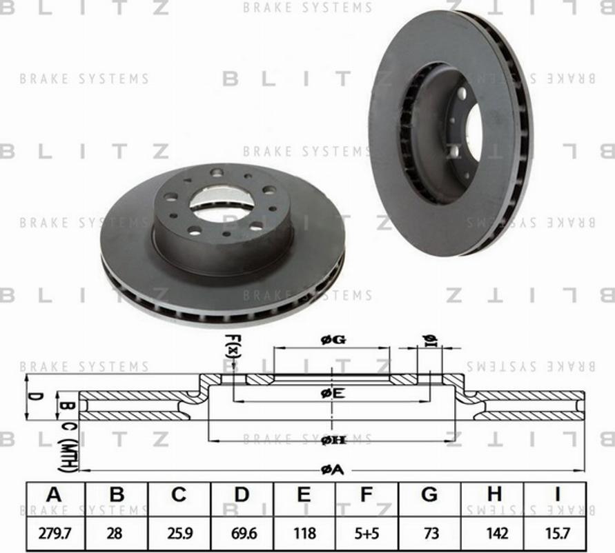 Blitz BS0240 - Brake Disc autospares.lv