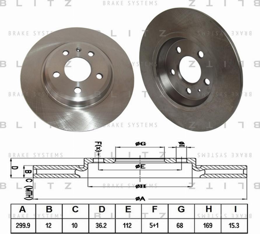 Blitz BS0258 - Brake Disc autospares.lv