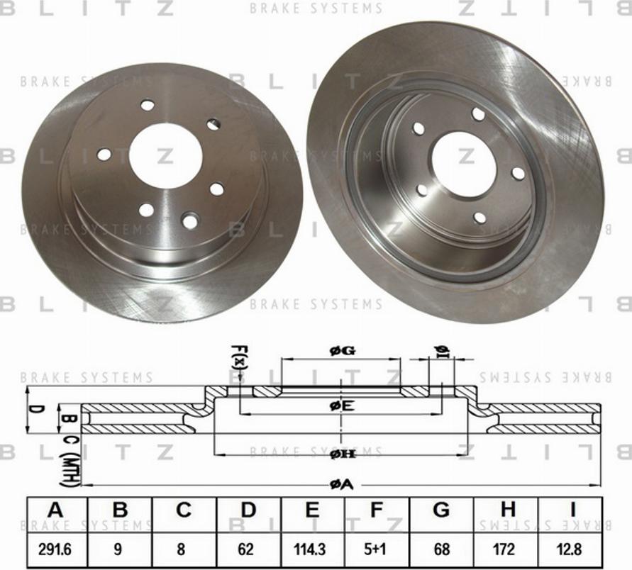 Blitz BS0252 - Brake Disc autospares.lv