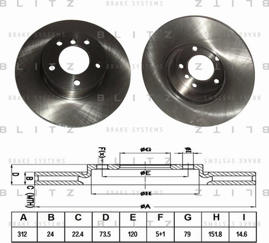 Blitz BS0257 - Brake Disc autospares.lv