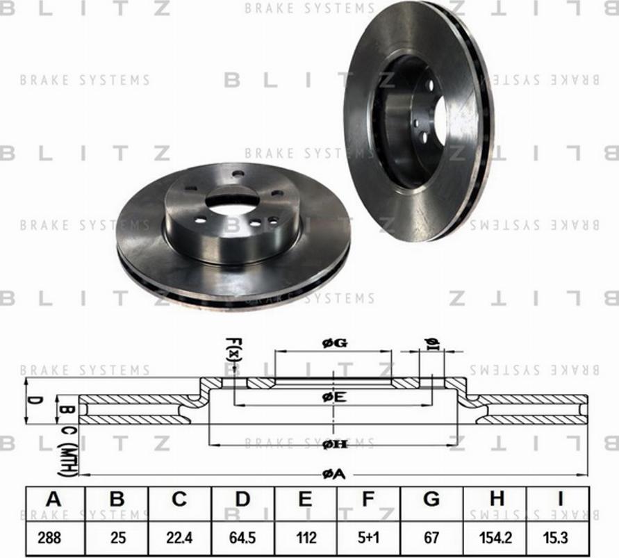 Blitz BS0266 - Brake Disc autospares.lv