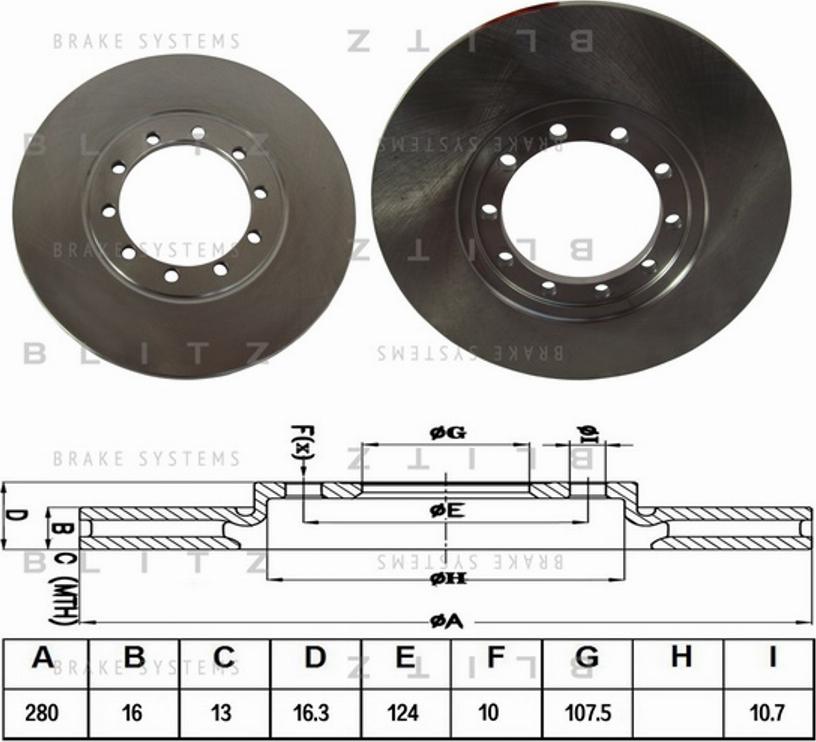 Blitz BS0262 - Brake Disc autospares.lv