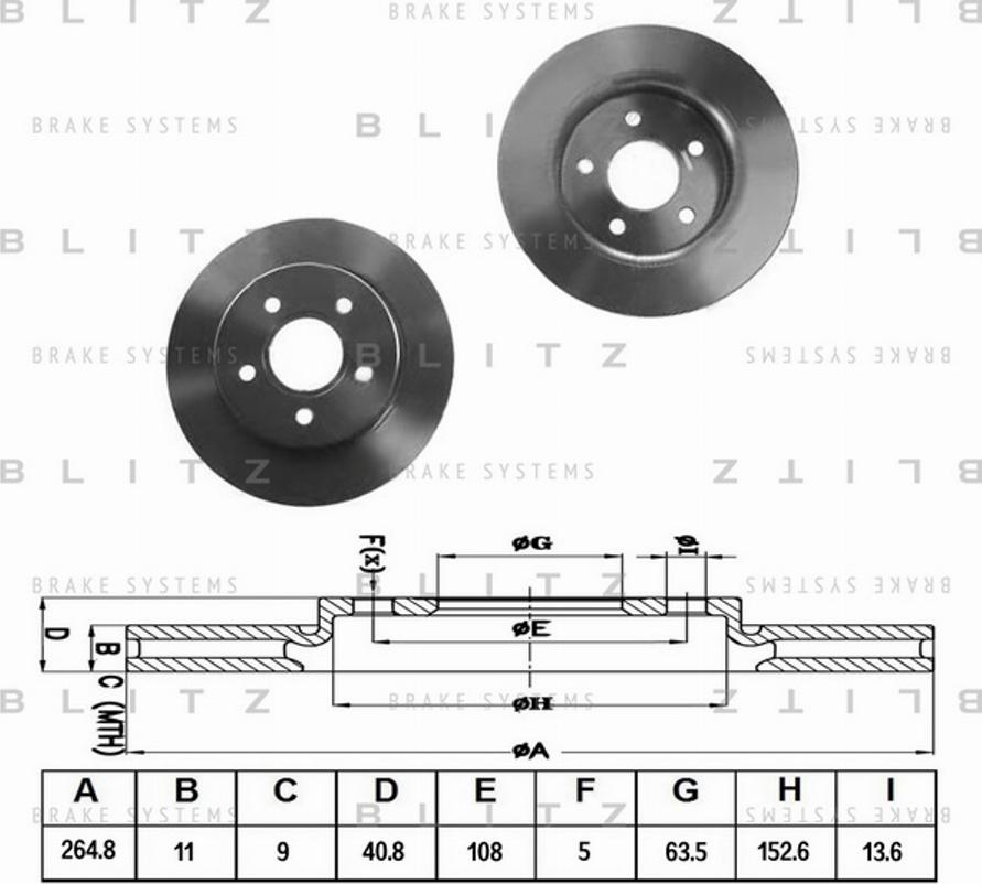 Blitz BS0201 - Brake Disc autospares.lv