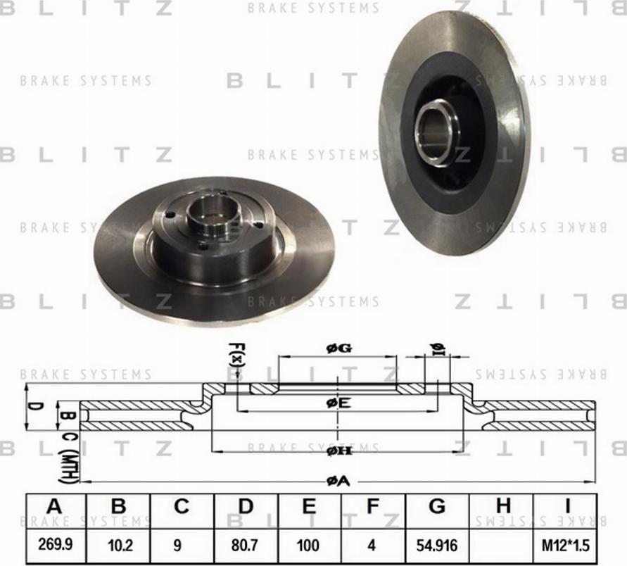 Blitz BS0208 - Brake Disc autospares.lv