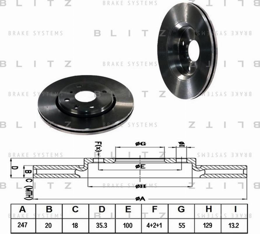 Blitz BS0219 - Brake Disc autospares.lv