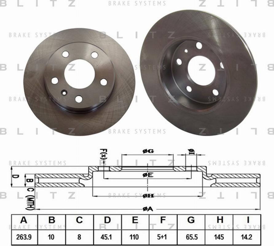 Blitz BS0289 - Brake Disc autospares.lv