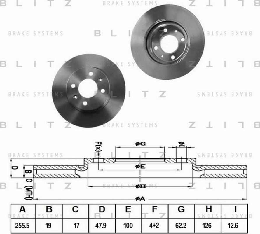 Blitz BS0280 - Brake Disc autospares.lv