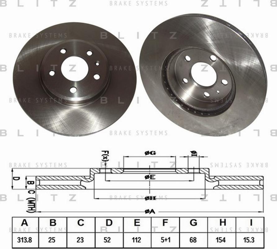 Blitz BS0282 - Brake Disc autospares.lv