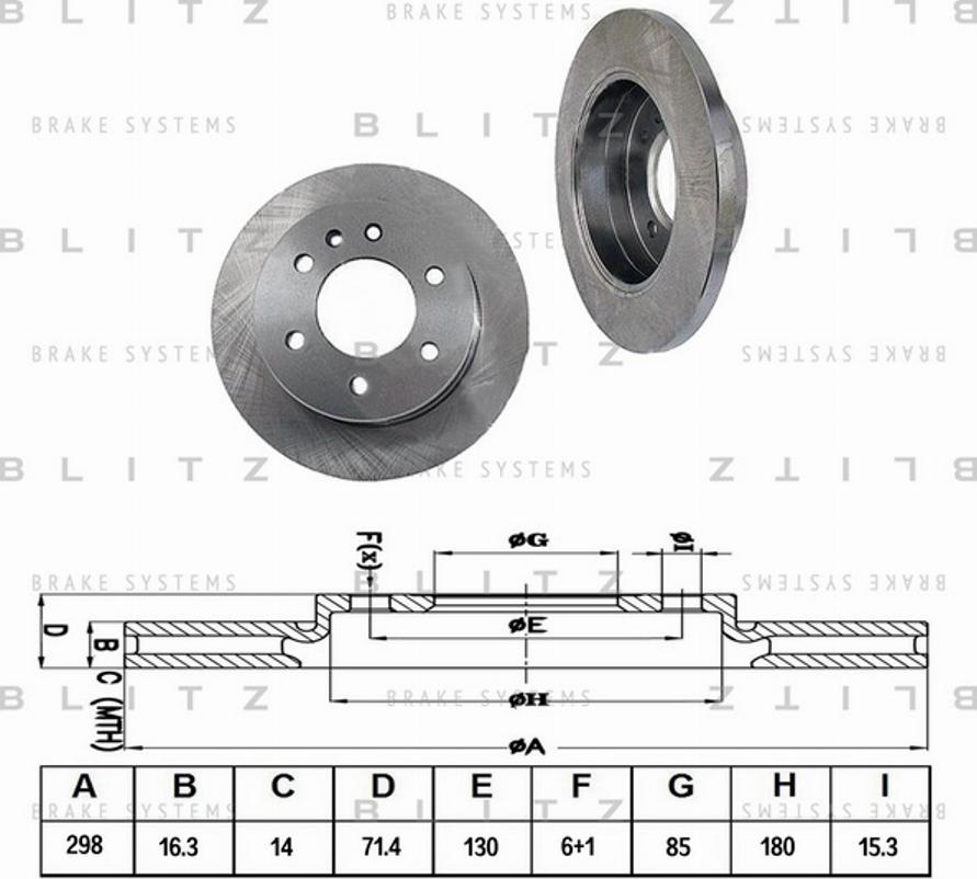 Blitz BS0233 - Brake Disc autospares.lv