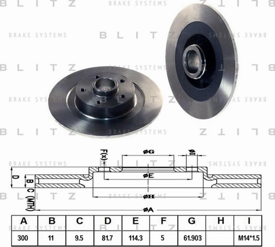 Blitz BS0274 - Brake Disc autospares.lv