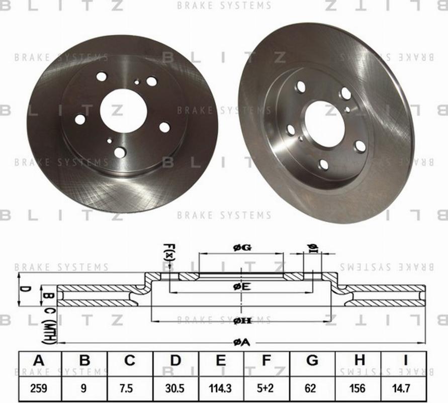 Blitz BS0270 - Brake Disc autospares.lv