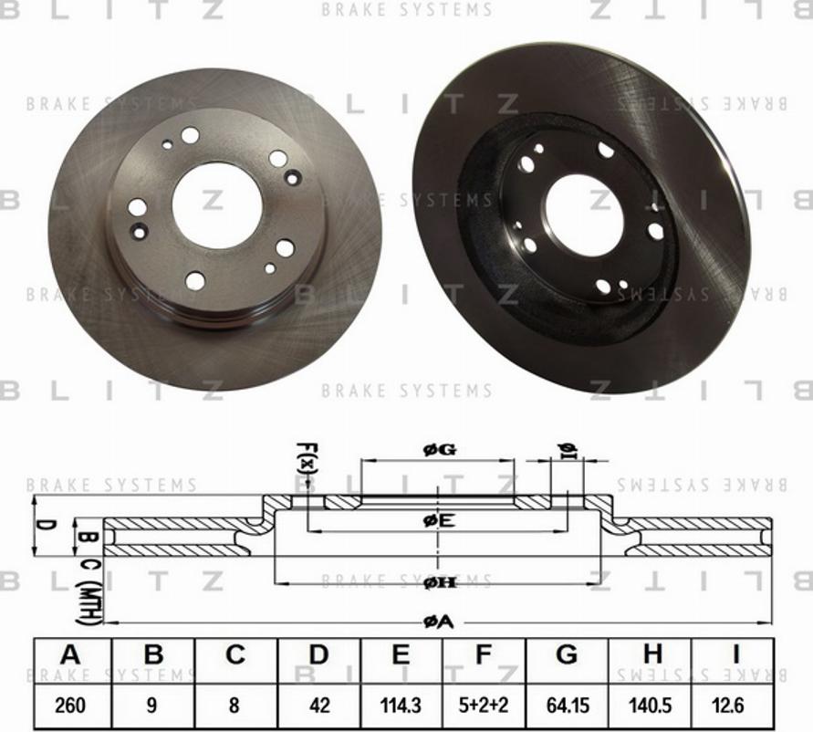 Blitz BS0277 - Brake Disc autospares.lv