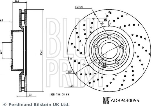 Blue Print ADBP430055 - Brake Disc autospares.lv