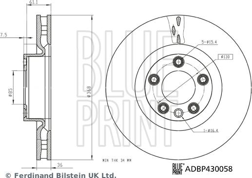 Blue Print ADBP430058 - Brake Disc autospares.lv