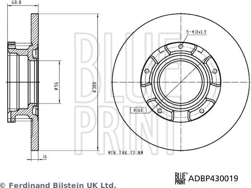 Blue Print ADBP430019 - Brake Disc autospares.lv