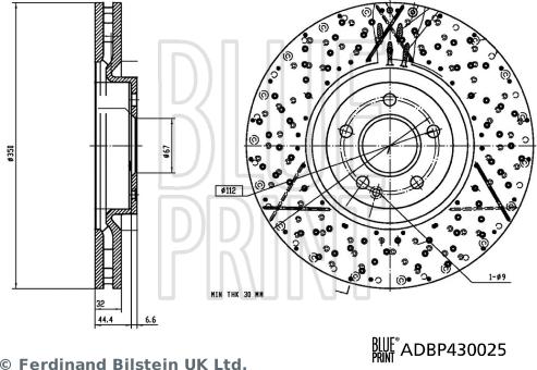 Blue Print ADBP430025 - Brake Disc autospares.lv