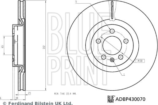 Blue Print ADBP430070 - Brake Disc autospares.lv