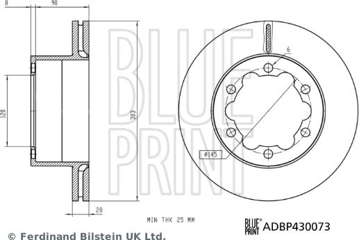 Blue Print ADBP430073 - Brake Disc autospares.lv