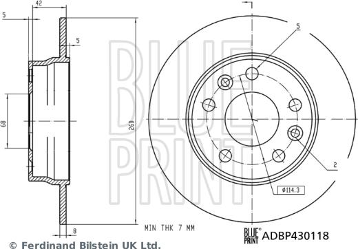 Blue Print ADBP430118 - Brake Disc autospares.lv