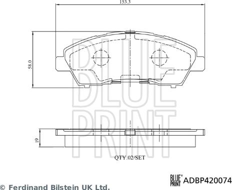 Blue Print ADBP420074 - Brake Pad Set, disc brake autospares.lv