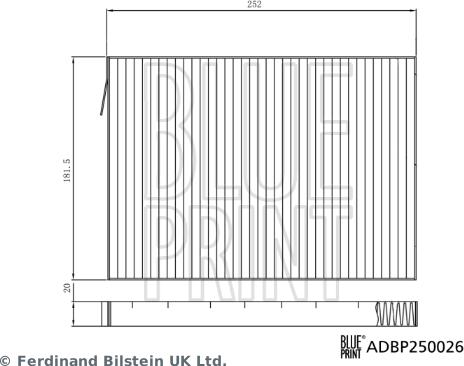 Blue Print ADBP250026 - Filter, interior air autospares.lv