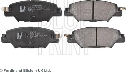 Blue Print ADM542114 - Brake Pad Set, disc brake autospares.lv