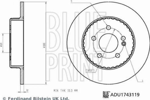 Blue Print ADU1743119 - Brake Disc autospares.lv