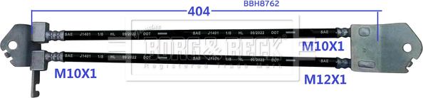 Borg & Beck BBH8762 - Brake Hose autospares.lv