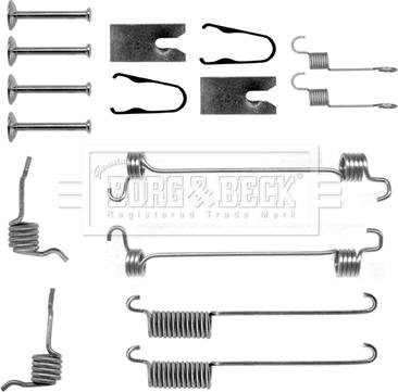 Borg & Beck BBK6135 - Accessory Kit, brake shoes autospares.lv