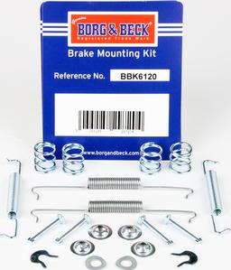 Borg & Beck BBK6120 - Accessory Kit, brake shoes autospares.lv