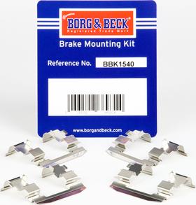 Borg & Beck BBK1540 - Accessory Kit for disc brake Pads autospares.lv