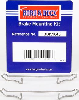 Borg & Beck BBK1045 - Accessory Kit for disc brake Pads autospares.lv