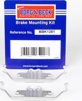 Borg & Beck BBK1381 - Accessory Kit for disc brake Pads autospares.lv