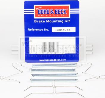 Borg & Beck BBK1214 - Accessory Kit for disc brake Pads autospares.lv