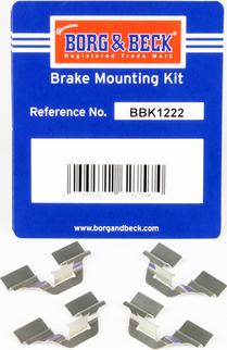 Borg & Beck BBK1222 - Accessory Kit for disc brake Pads autospares.lv